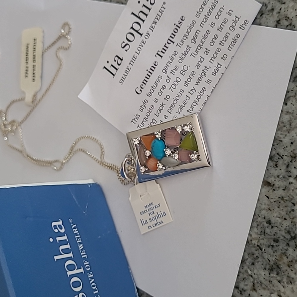 NEW - Lia Sophia Mulit-Stone Necklace - Picture 2 of 12